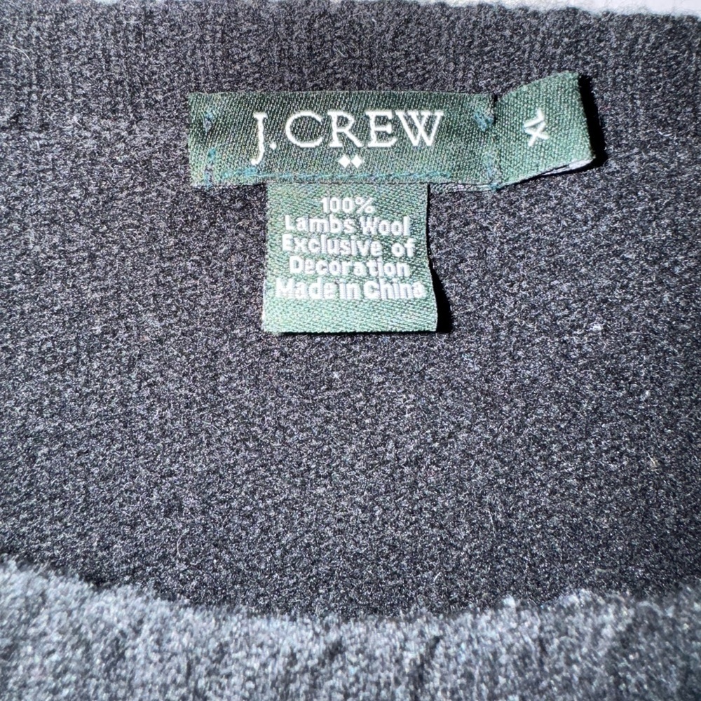 J. Crew Men's Black Crewneck Sweater 100% Lambs Wool XL - Picture 4 of 6